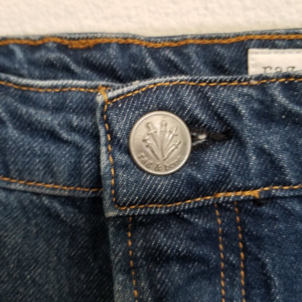 NWT RAG & BONE Maya High-Rise Slim Jasper Slim Fit Mid Indigo Jean Size 31 - Picture 5 of 9